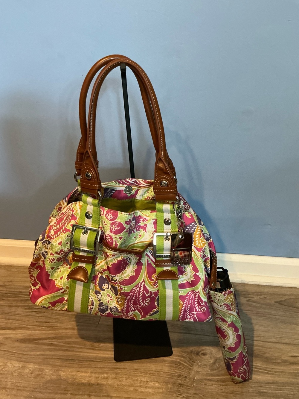 NWOT Tyler Rodan Paisley Floral Pattern w/matching Umbrella attached
